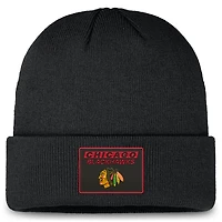 Men's Fanatics Black Chicago Blackhawks Authentic Pro Cuffed Knit Hat