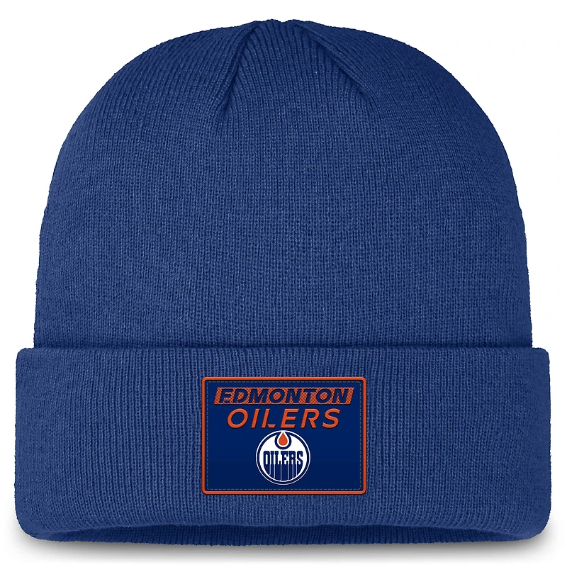 Men's Fanatics Royal Edmonton Oilers Authentic Pro Cuffed Knit Hat