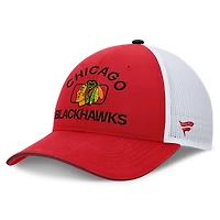 Men's Fanatics /White Chicago Blackhawks Authentic Pro Rink Trucker Hat
