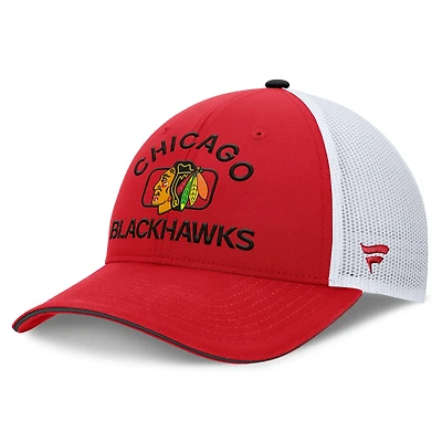 Men's Fanatics Red/White Chicago Blackhawks Authentic Pro Rink Trucker Hat