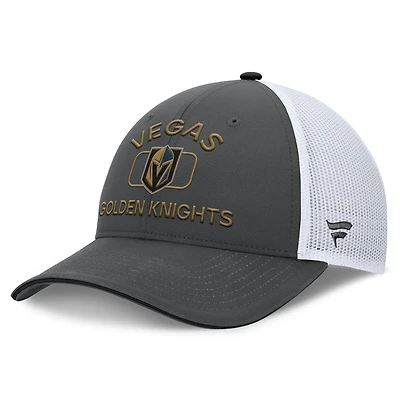 Men's Fanatics /White Vegas Golden Knights Authentic Pro Rink Trucker Hat