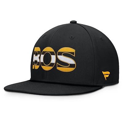 Men's Fanatics Black Boston Bruins Authentic Pro Rink Snapback Hat