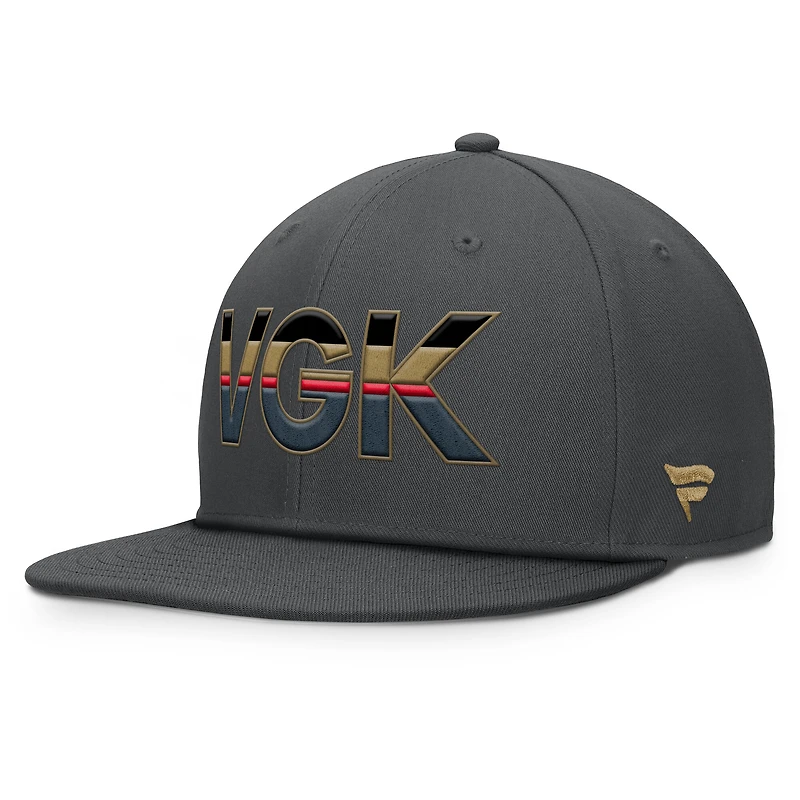 Men's Fanatics Gray Vegas Golden Knights  Authentic Pro Rink Snapback Hat