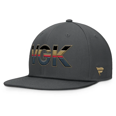 Men's Fanatics Gray Vegas Golden Knights  Authentic Pro Rink Snapback Hat