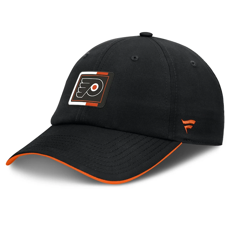 Men's Fanatics Black/Orange Philadelphia Flyers Authentic Pro Ripstop Adjustable Hat