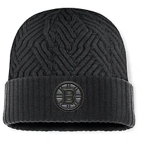 Men's Fanatics Black Boston Bruins Authentic Pro Road Cuffed Knit Hat