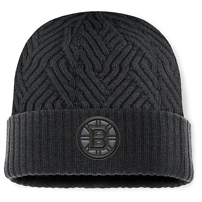 Men's Fanatics Black Boston Bruins Authentic Pro Road Cuffed Knit Hat