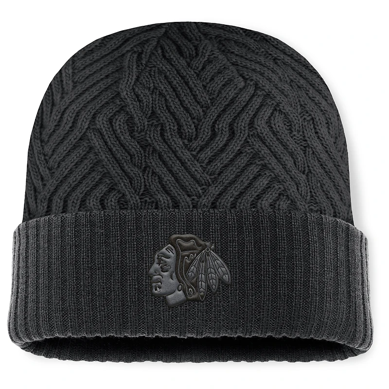 Men's Fanatics Black Chicago Blackhawks Authentic Pro Road Cuffed Knit Hat