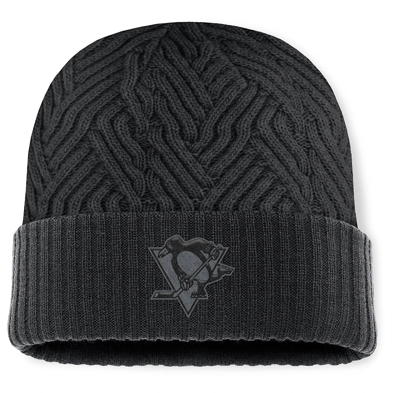 Men's Fanatics Black Pittsburgh Penguins Authentic Pro Road Cuffed Knit Hat