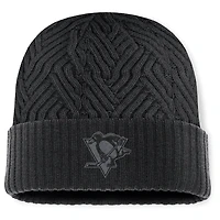 Men's Fanatics Black Pittsburgh Penguins Authentic Pro Road Cuffed Knit Hat