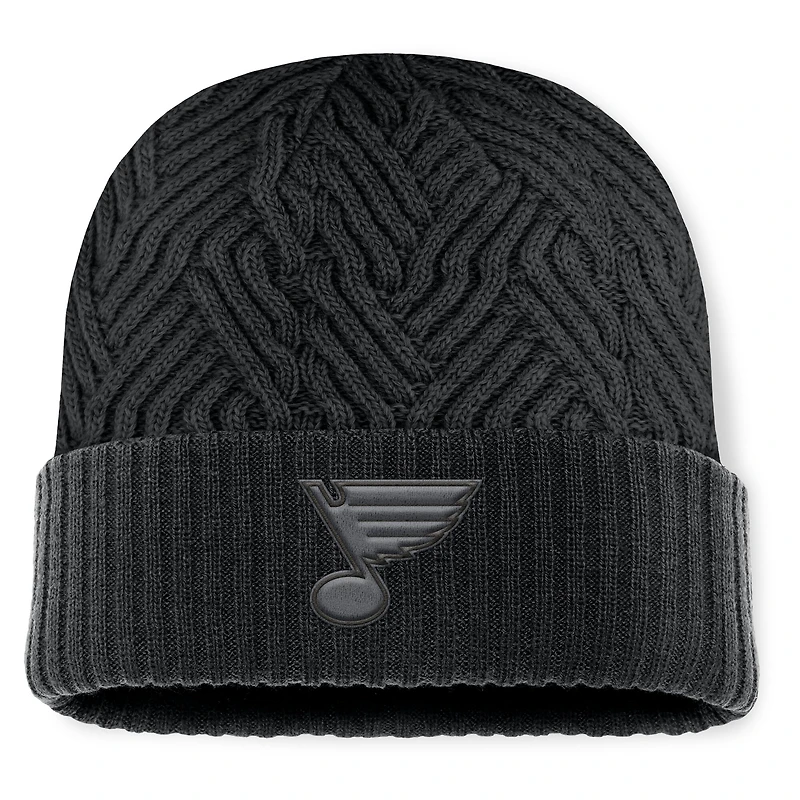 Men's Fanatics Black St. Louis Blues Authentic Pro Road Cuffed Knit Hat