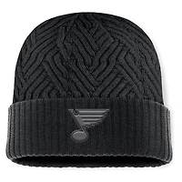 Men's Fanatics Black St. Louis Blues Authentic Pro Road Cuffed Knit Hat