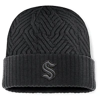 Men's Fanatics Black Seattle Kraken Authentic Pro Road Cuffed Knit Hat