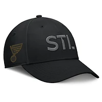 Men's Fanatics Black St. Louis Blues Authentic Pro Road Team Code Side Patch Flex Hat