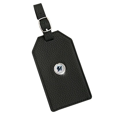 Miami Marlins Leather Luggage Tag