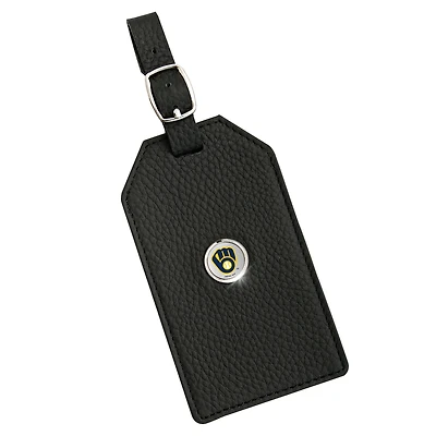 Milwaukee Brewers Leather Luggage Tag