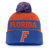 Men's Jordan Brand Orange/Royal Florida Gators Primetime Peak Cuffed Knit Hat with Pom