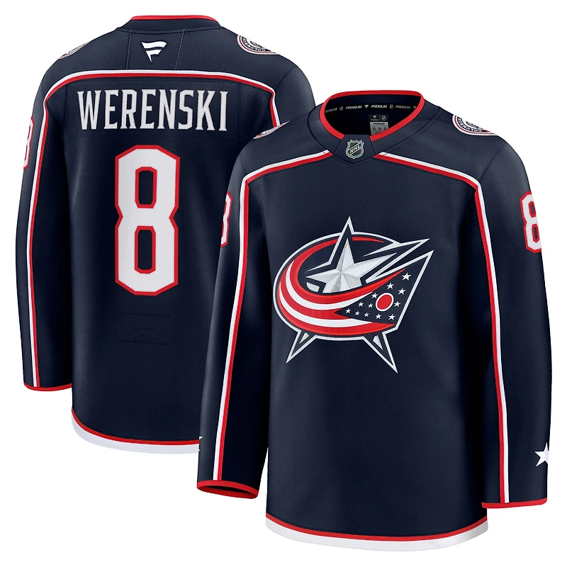 Men's Fanatics Zach Werenski Navy Columbus Blue Jackets Home Premium Jersey