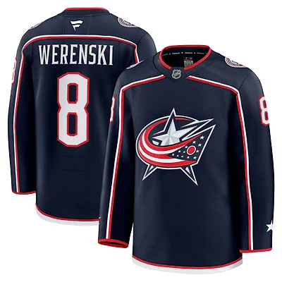 Men's Fanatics Zach Werenski Navy Columbus Blue Jackets Home Premium Jersey