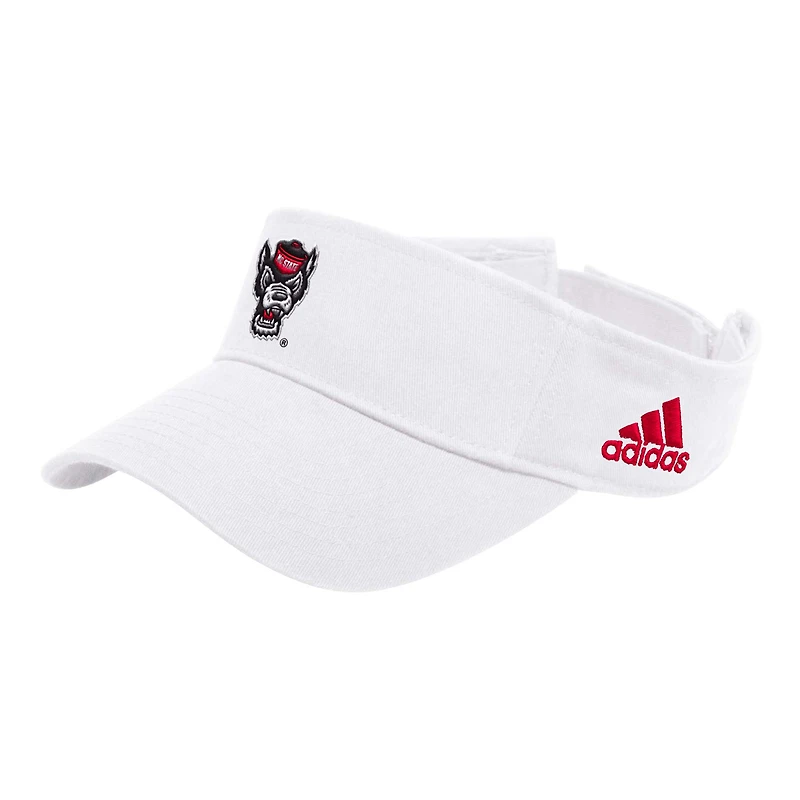 Men's adidas White NC State Wolfpack Locker Room Team Adjustable Visor