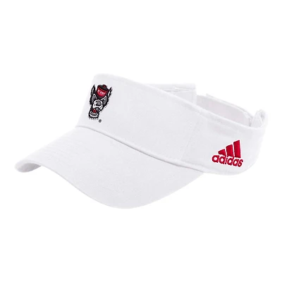 Men's adidas White NC State Wolfpack Locker Room Team Adjustable Visor