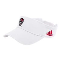 Men's adidas White NC State Wolfpack Locker Room Team Adjustable Visor