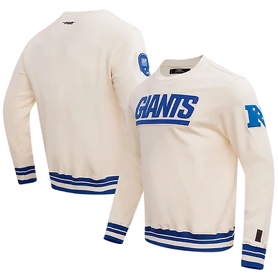 Men's Pro Standard Cream New York Giants Retro Classics Fleece Pullover Sweatshirt