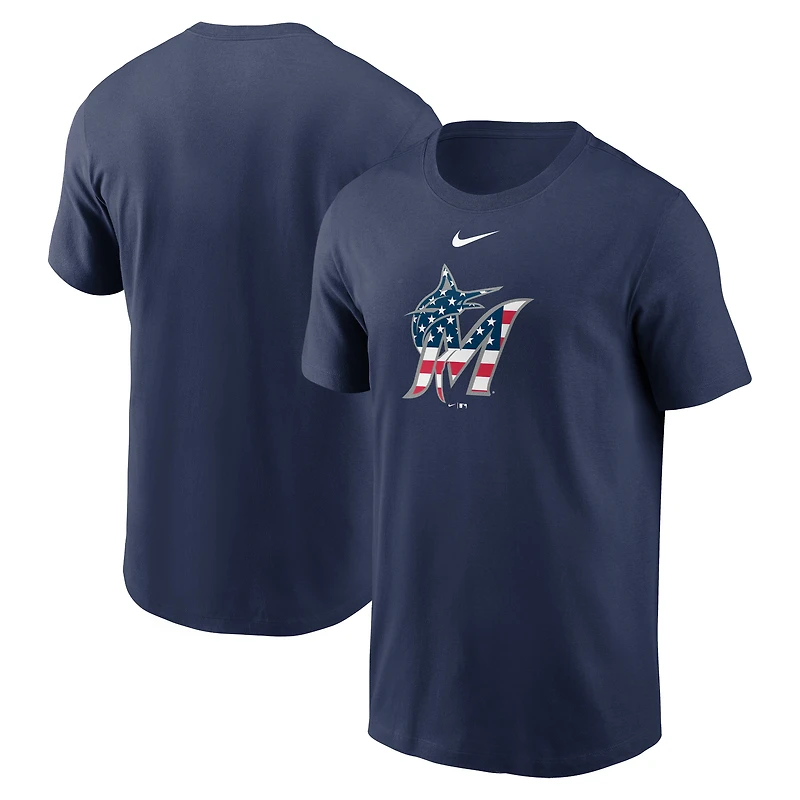 Men's Nike Navy Miami Marlins Americana T-Shirt