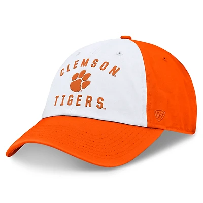 Men's Top of the World White/Orange Clemson Tigers Heritage Weston Adjustable Hat