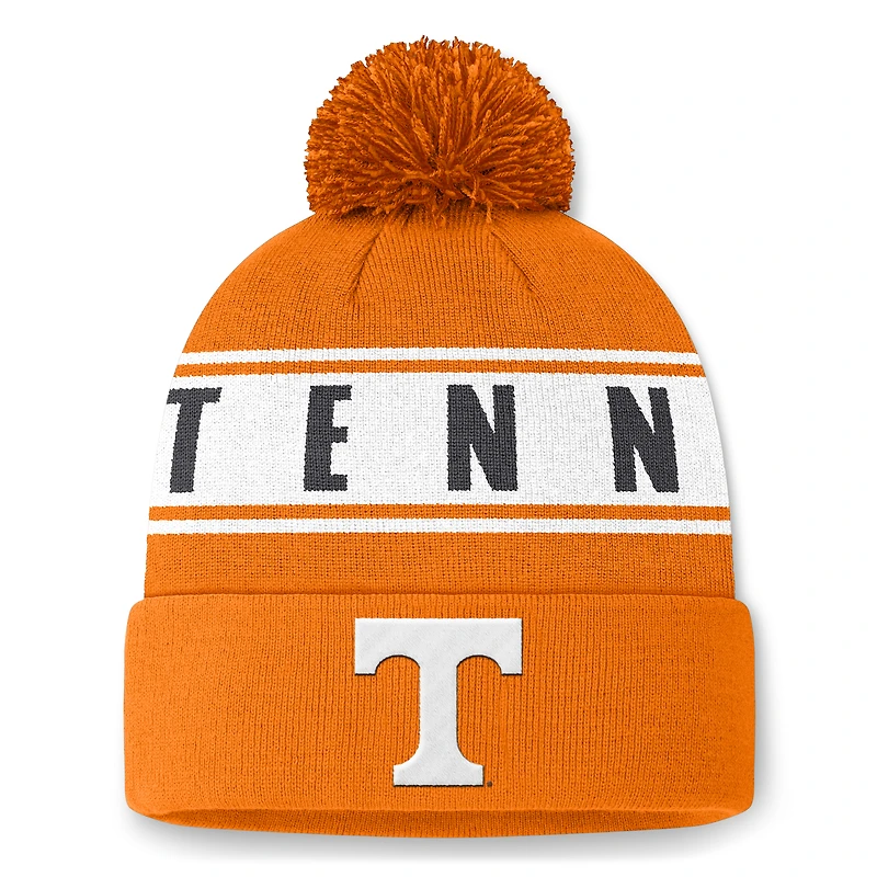 Men's Top of the World Tennessee Orange Tennessee Volunteers Slash Cuffed Knit Hat with Pom