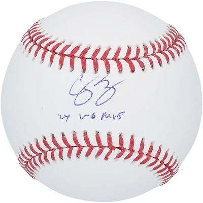 Corey Seager Texas Rangers Autographed 2023 World Series Champions Baseball with "2X WS MVP" Inscription