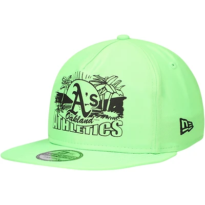 Men's New Era Green Athletics Neon Golfer Snapback Hat