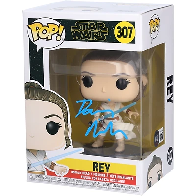 Daisy Ridley Star Wars Autographed Rey #307 Funko Pop! Vinyl Figure - Signed in Blue Paint - BAS