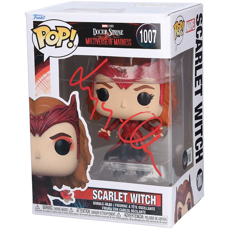 Elizabeth Olsen WandaVision Autographed Scarlet Witch #1007 Funko Pop! Vinyl Figure - Signed in Red Ink - BAS