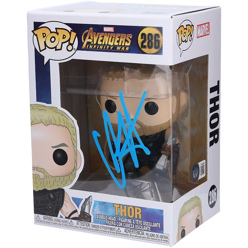 Chris Hemsworth The Avengers: Infinity War Autographed Thor #286 Funko Pop! Vinyl Figure - Signed in Blue Ink - BAS