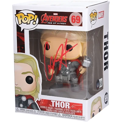 Chris Hemsworth The Avengers: Age of Ultron Autographed Thor #69 Funko Pop! Vinyl Figure - Signed in Red Ink - BAS