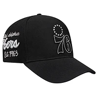 Men's Pro Standard Black Philadelphia 76ers Paint the City Pinch Front Snapback Hat