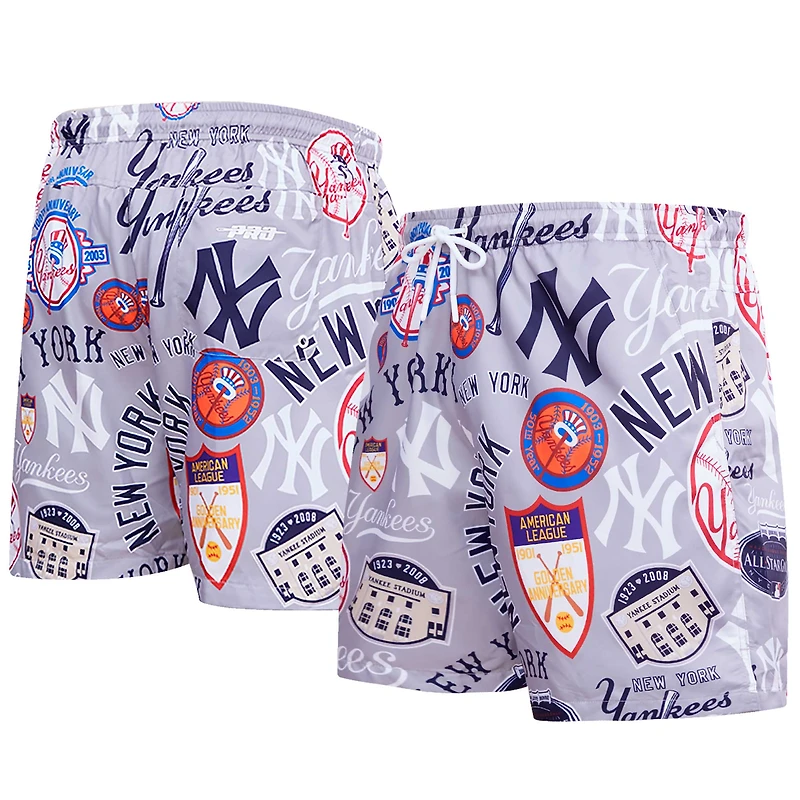 Men's Pro Standard Gray New York Yankees Toss Logo Woven Shorts