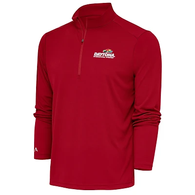 Men's Antigua Red Daytona International Speedway Tribute Quarter-Zip Pullover Top