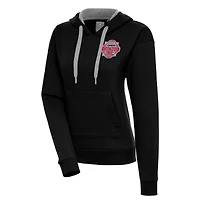 Women's Antigua  Black Chicago Street Race Victory Pullover Hoodie