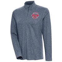 Women's Antigua  Heather Navy Chicago Street Race Confront Quarter-Zip Pullover Top