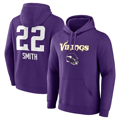 Men's Harrison Smith Purple Minnesota Vikings Team Wordmark Player Name & Number Pullover Hoodie