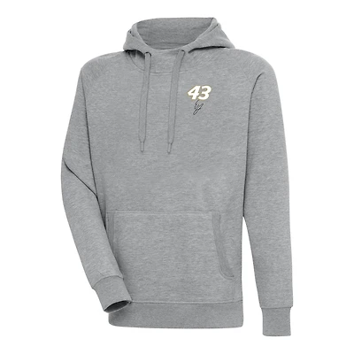 Men's Antigua Heather Gray Erik Jones Victory Pullover Hoodie