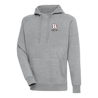 Men's Antigua Heather Gray Kyle Busch Victory Pullover Hoodie