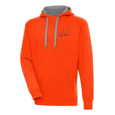 Men's Antigua Orange Denny Hamlin Victory Pullover Hoodie