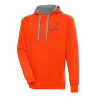 Men's Antigua Orange Denny Hamlin Victory Pullover Hoodie