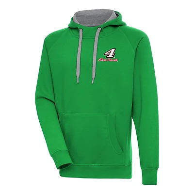 Men's Antigua Kelly Green Kevin Harvick Victory Pullover Hoodie