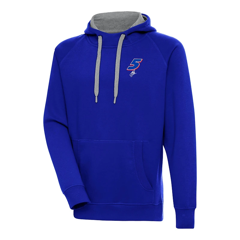 Men's Antigua Royal Kyle Larson Victory Pullover Hoodie