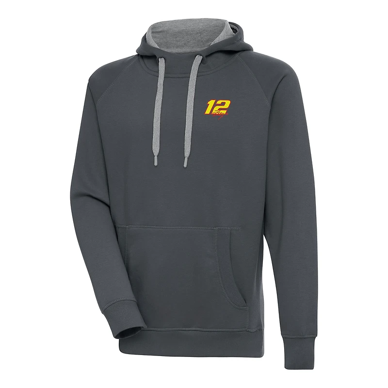 Men's Antigua Charcoal Ryan Blaney Victory Pullover Hoodie