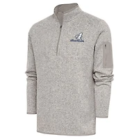 Men's Antigua Oatmeal Kevin Harvick Fortune Quarter-Zip Pullover Jacket